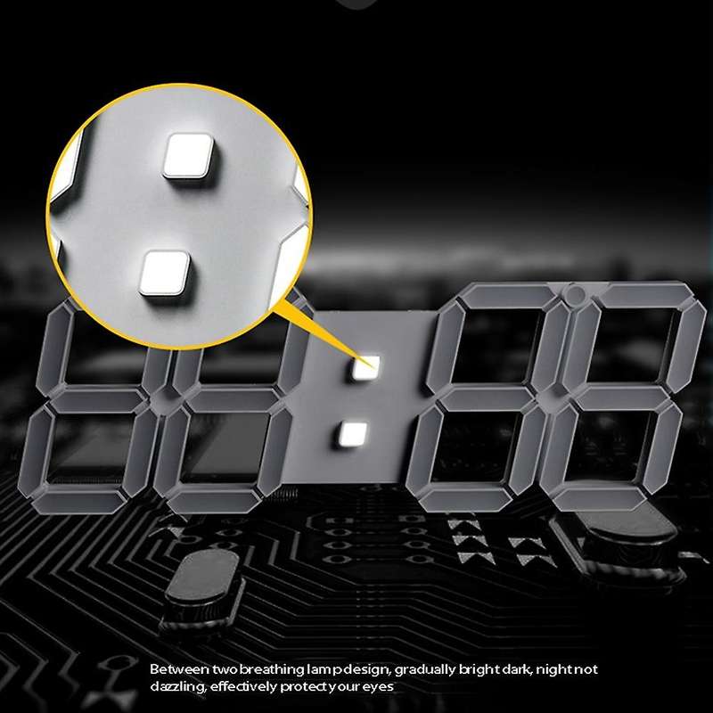 Led Digital Alarm Clock Wall Clock for Office Bedroom Living Room C