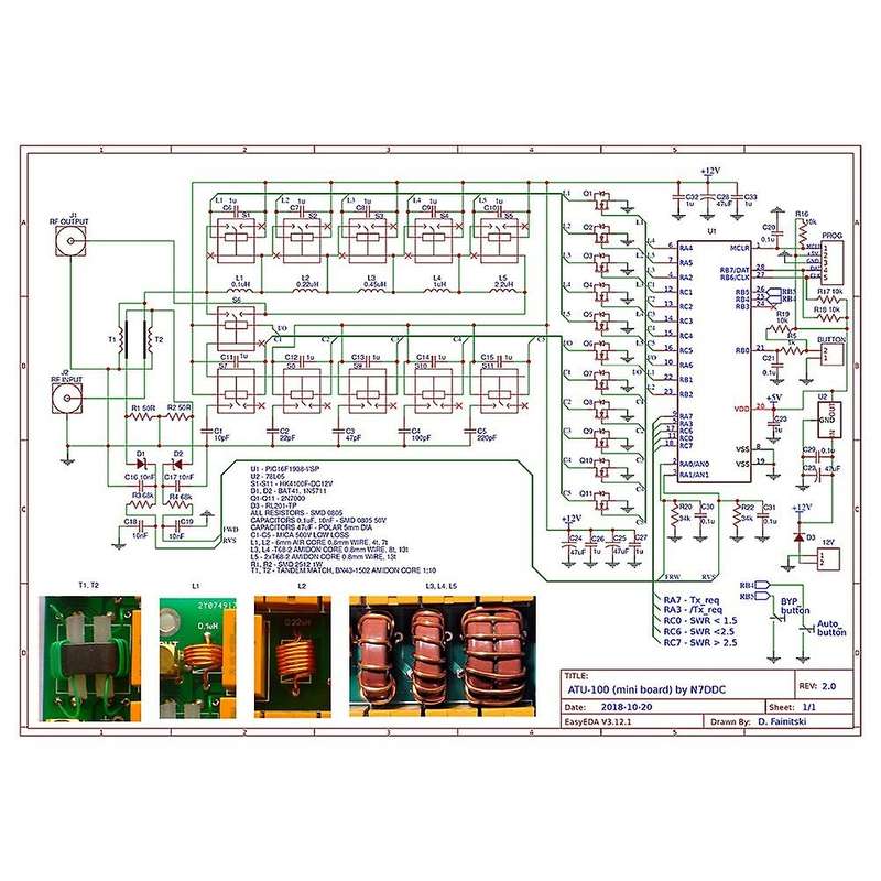 Atu-100 Diy Kits 1.8-50mhz Atu-100mini Automatic Antenna Tuner