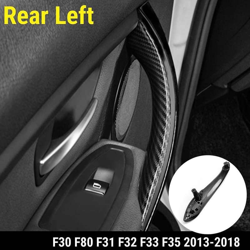 Inner Doors Handle Pull Trim for Bmw F30 F80 F31 13-18 Carbon Black