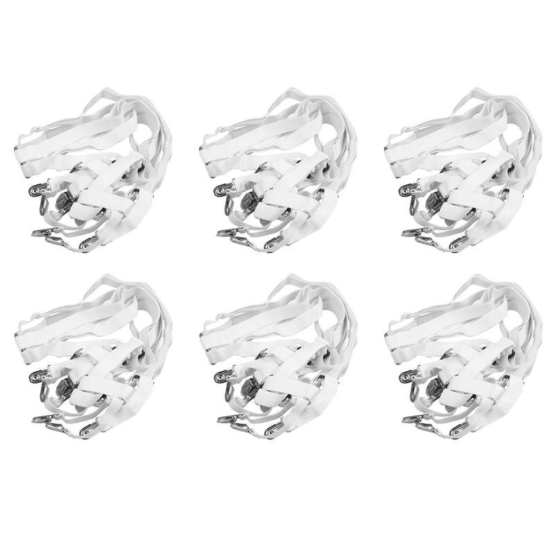 6x Bed Sheet Clips Grippers Fasteners 3 Way 6 Sides Sheet Suspenders