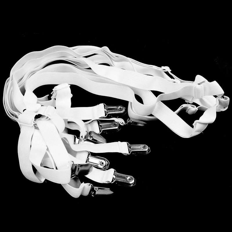 6x Bed Sheet Clips Grippers Fasteners 3 Way 6 Sides Sheet Suspenders