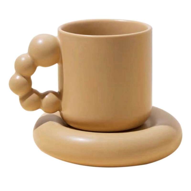 Fashion Ceramic Creative Coffee Cup with Tray Home Decor Milk Tea