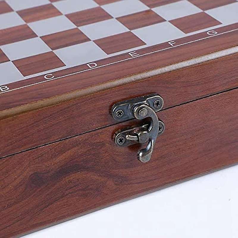 Wooden Chess Playing Cards, Dice, Domino Board Game 4 In 1 Set
