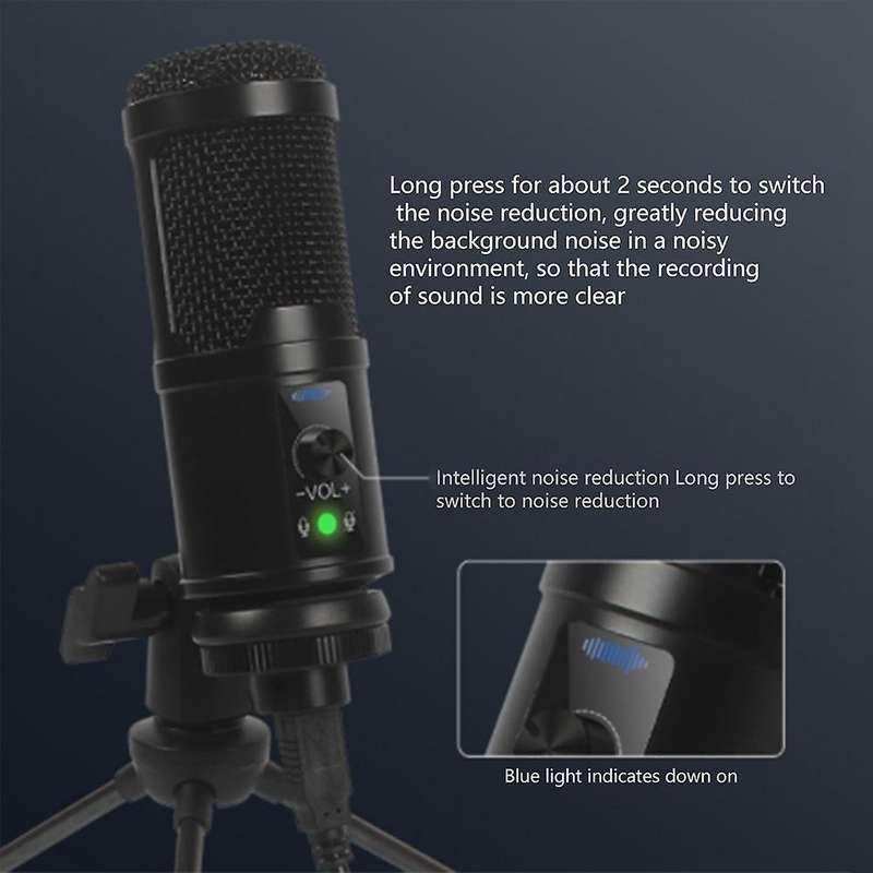 Professional Condenser Usb Computer Microphone Kit with Arm Stand A