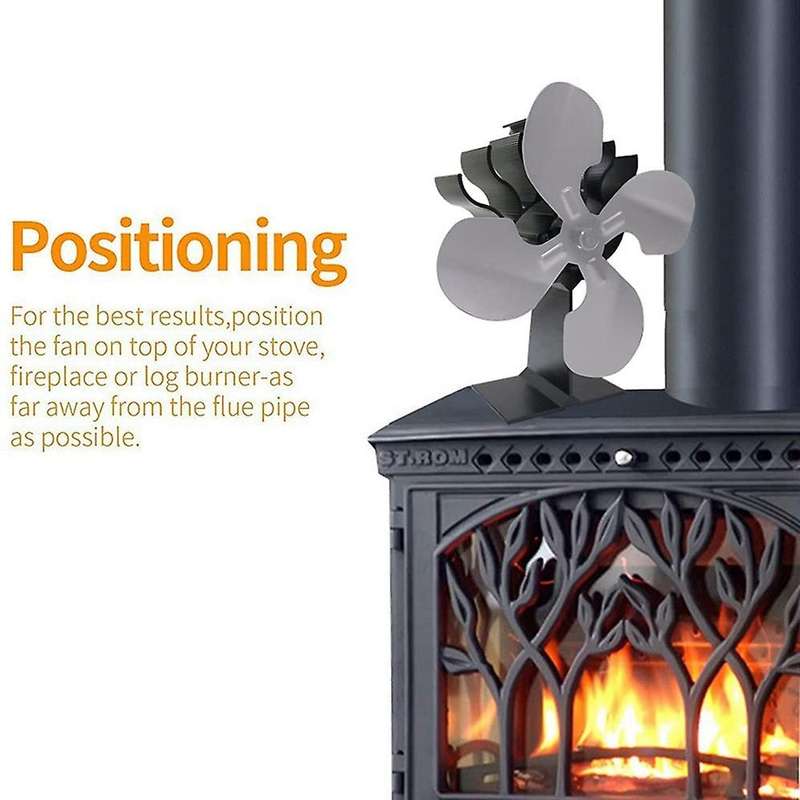 Heat Powered Stove Fan Fireplace Fan for Wood Log Burner Fireplace B
