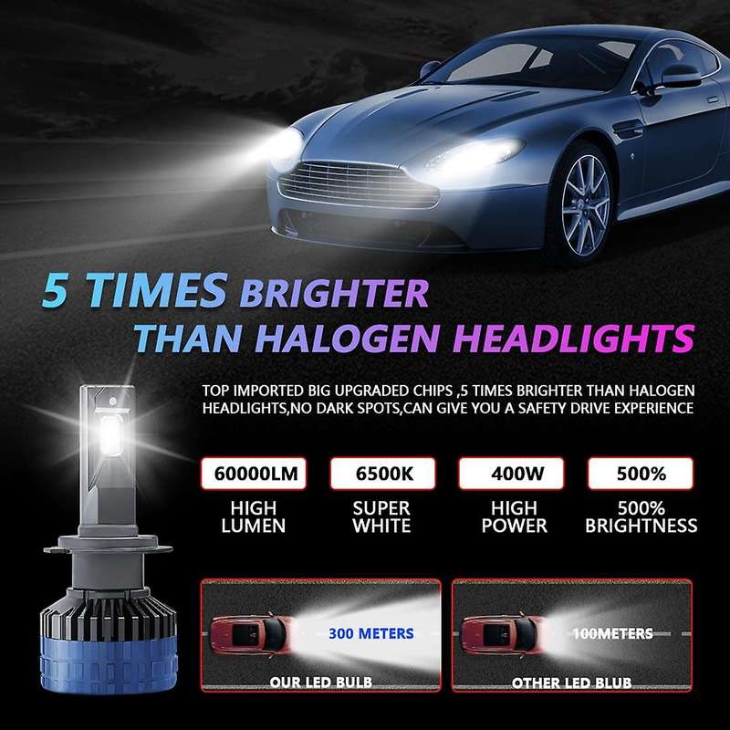 Car Led Light Bulbs Headlight 400w 60000lm Fog Lights (h7)