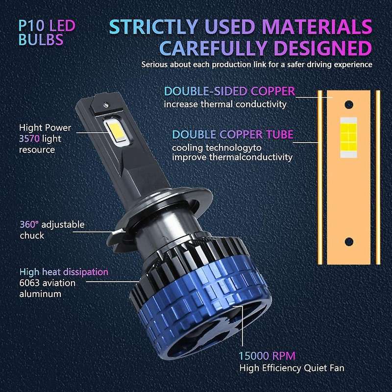 Car Led Light Bulbs Headlight 400w 60000lm Fog Lights (h7)