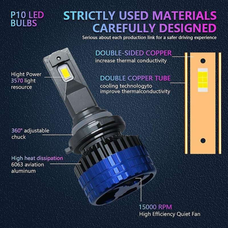 Car Led Light Bulbs Headlight 400w 60000lm Fog Lights (9005/hb3)