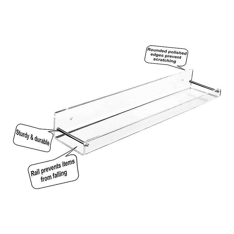 4pcs Wall Mount Clear Acrylic Floating Shelf Shelves Bath Living Room