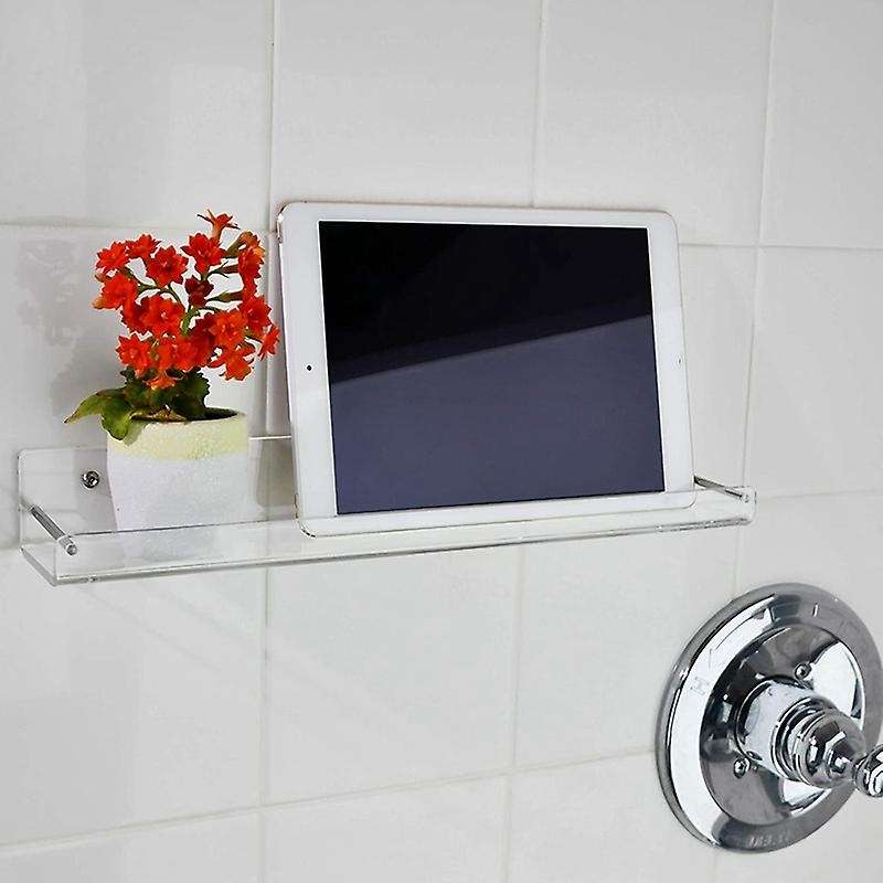 4pcs Wall Mount Clear Acrylic Floating Shelf Shelves Bath Living Room