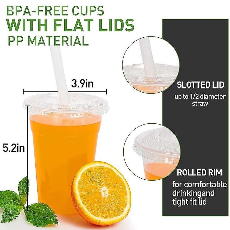 With Flat Slotted Lids,disposable Cups, for Ice Cream,coffee, Party
