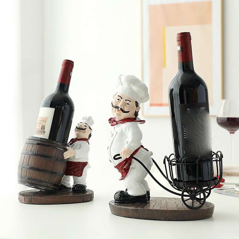Chef Wine Rack Teatable Bar Home Decor Western Style Living Room C