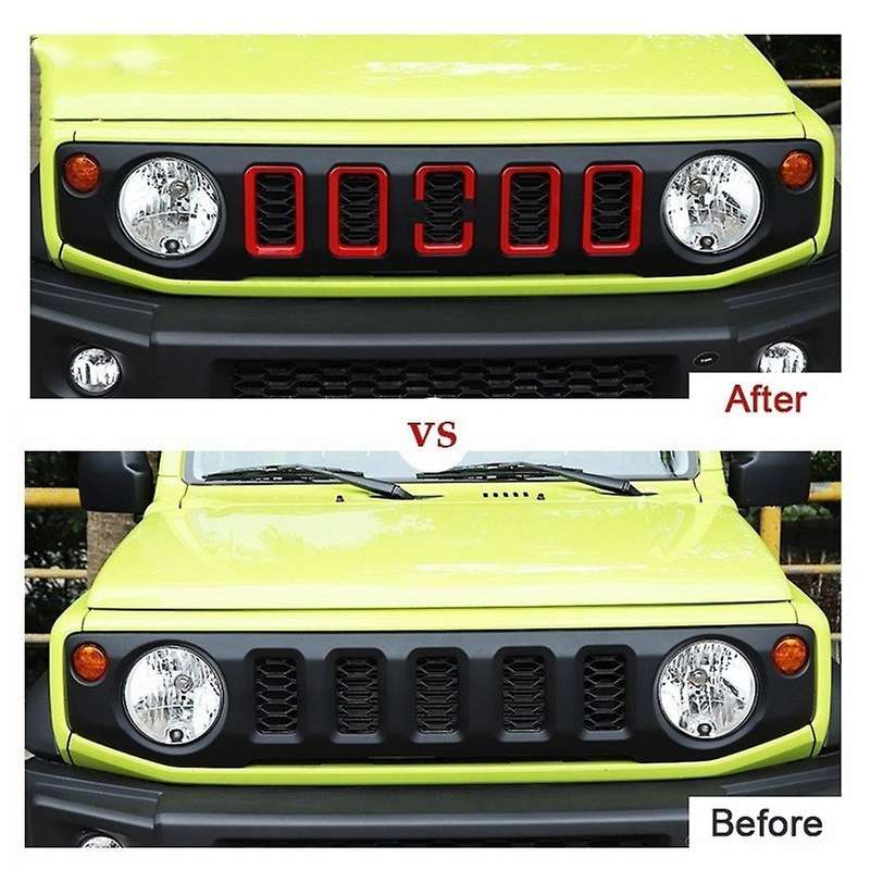 Car Front Grill Grille Cover for Suzuki Jimny 2019 2020 2021,red 6pcs