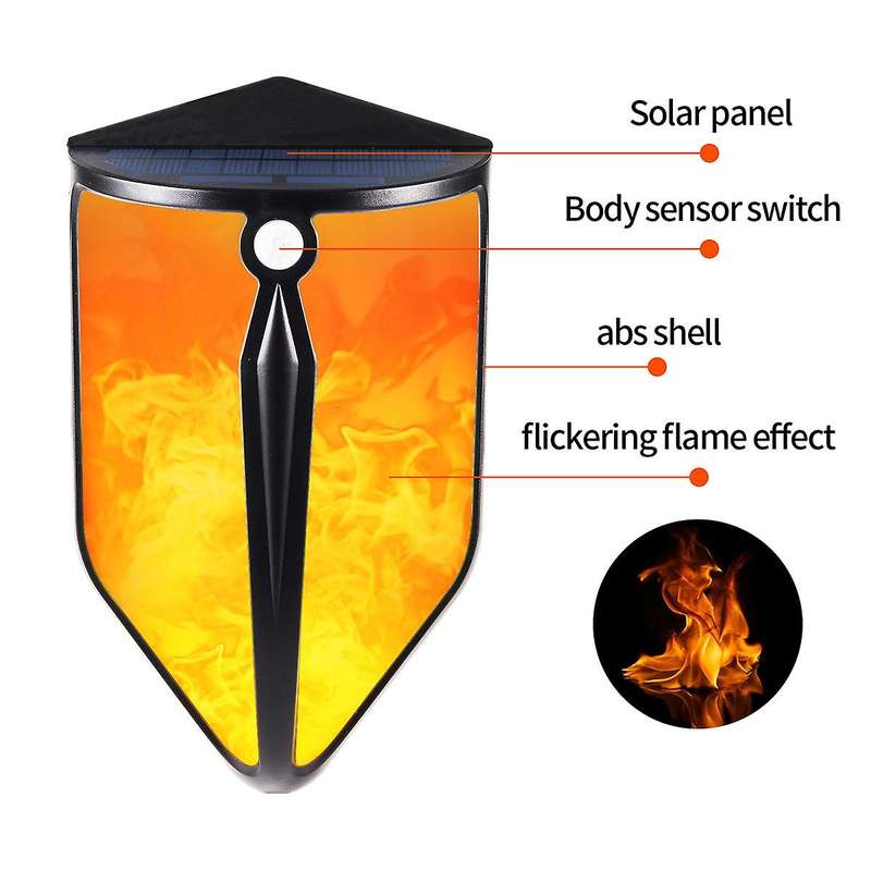 2pack Solar Led Light Outdoor Waterproof Courtyard Lighting Wall Lamp