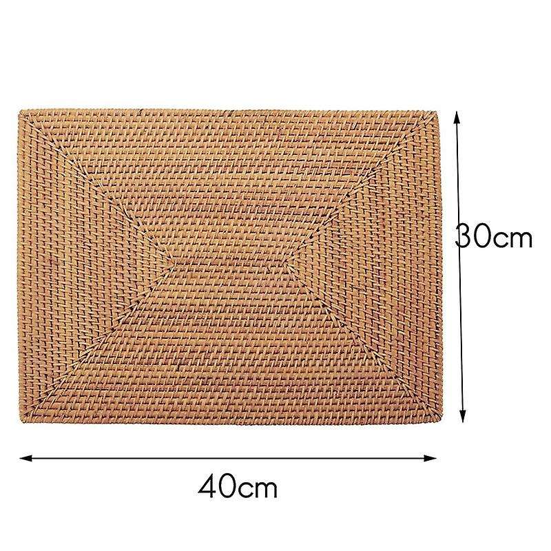 2 Pcs Table Non Slip Rattan Placemats Dining Table Heat Resistant