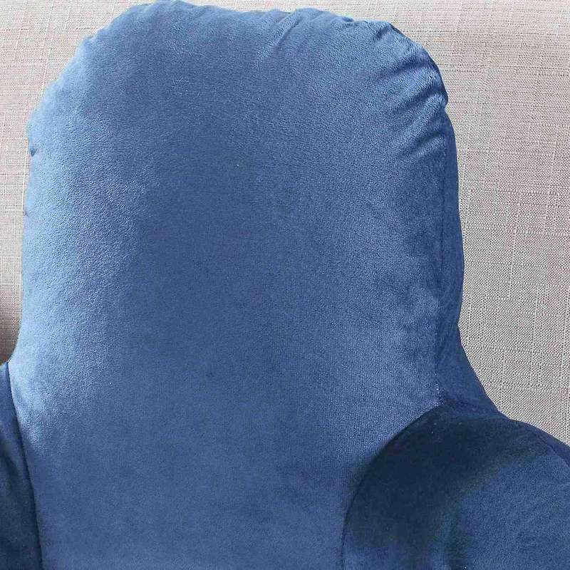 Pillow Back Bed with Armrest Support Bed Reading Waist Pad(deep Blue)