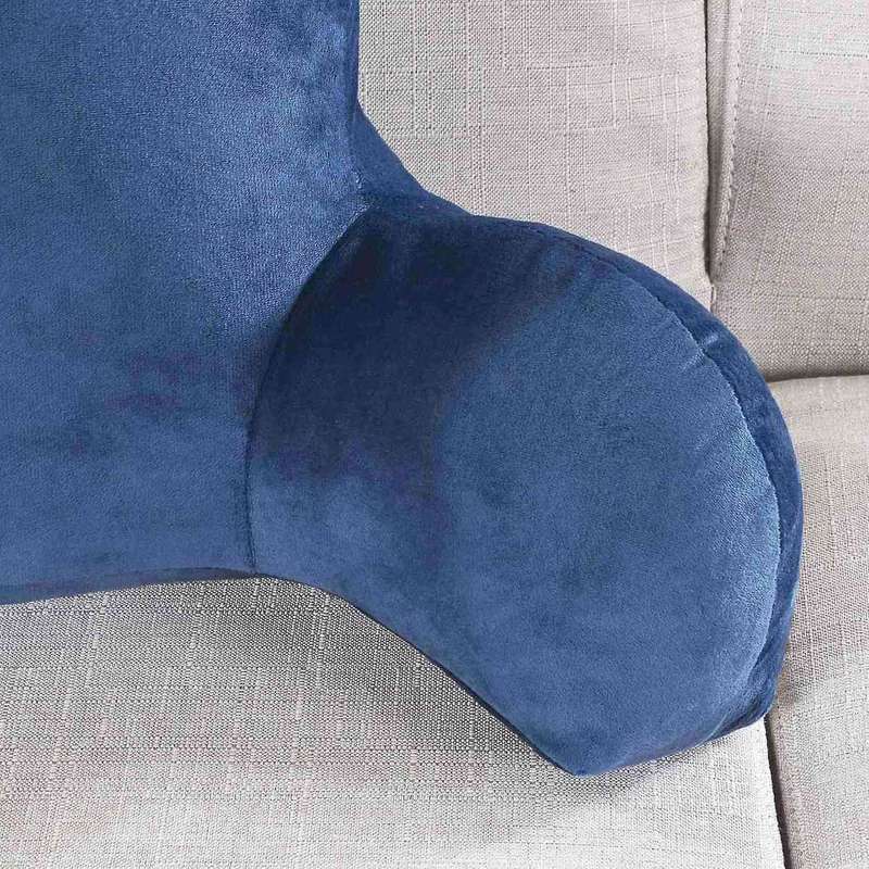 Pillow Back Bed with Armrest Support Bed Reading Waist Pad(deep Blue)