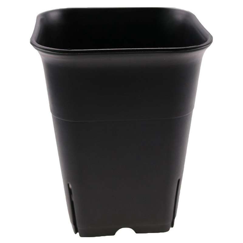 12pcs-pack Black Square Plastic Succulent Plant Pot