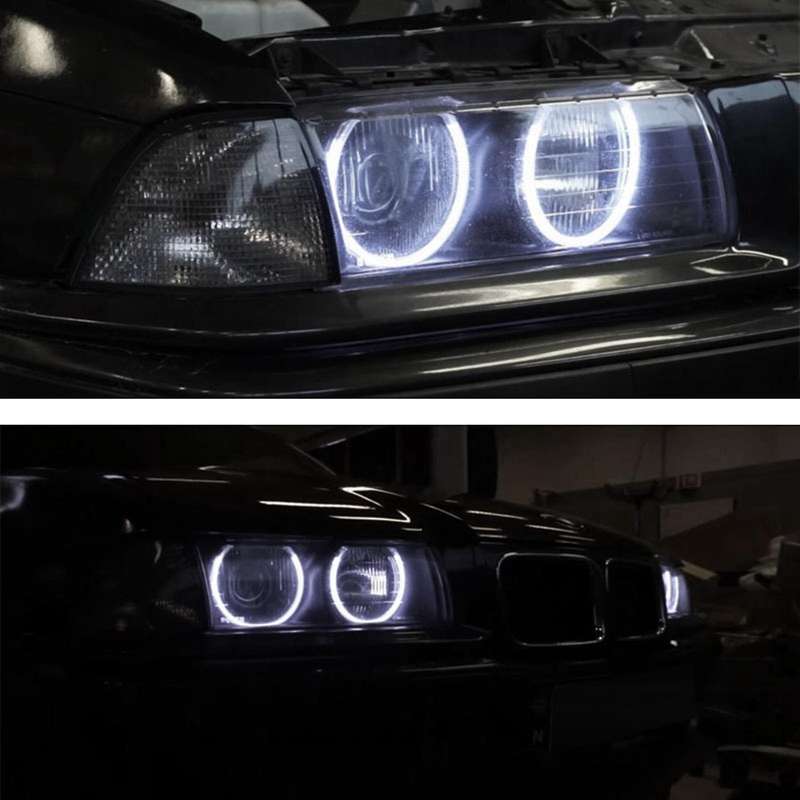 4pcs White Headlight Ccfl Led Angel Eyes Kit Turn Signal Light