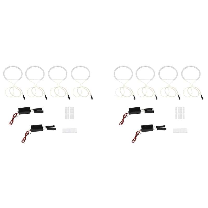4pcs White Headlight Ccfl Led Angel Eyes Kit Turn Signal Light