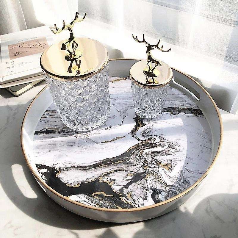 1pcs European Retro Mirror Jewelry Storage Tray Bedroom Storage Tray