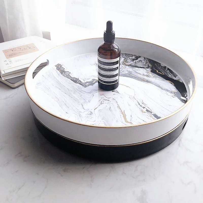 1pcs European Retro Mirror Jewelry Storage Tray Bedroom Storage Tray