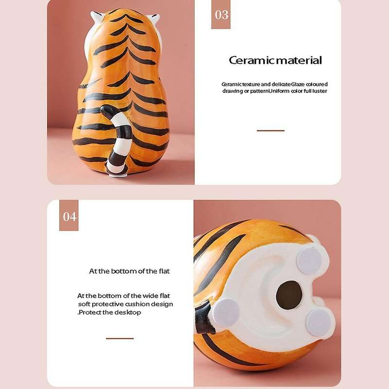 Cute Tiger Ceramic Storage Decor Jewelry Key Desktop Finishing Office