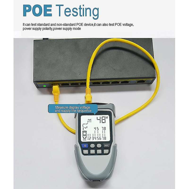 Et612 Handheld Multi-function Network Cable Tester Lcd Screen Display