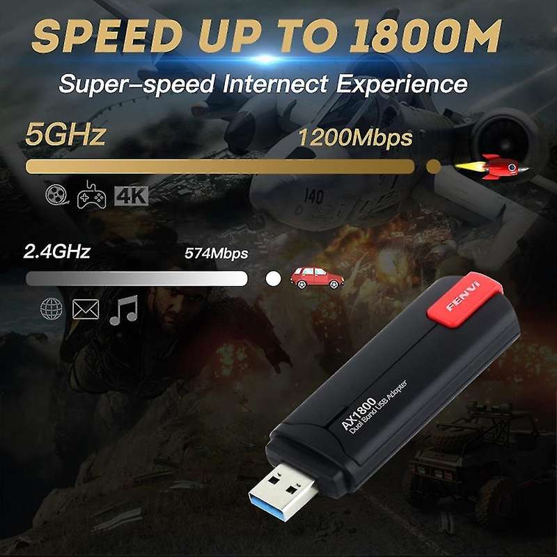 Wifi Usb Adapter Ax1800 2.4g/5ghz Network Card for Windows 7/10/11