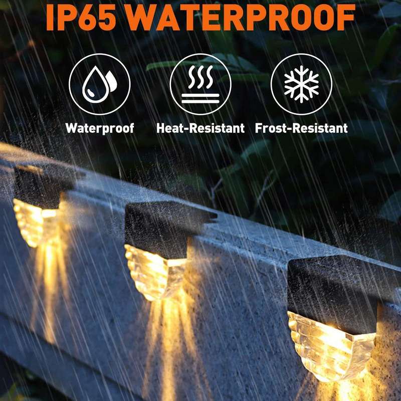 Solar Fence Lights, Fence Solar Lights, Waterproof Solar Step Lights