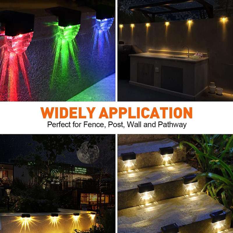 Solar Fence Lights, Fence Solar Lights, Waterproof Solar Step Lights