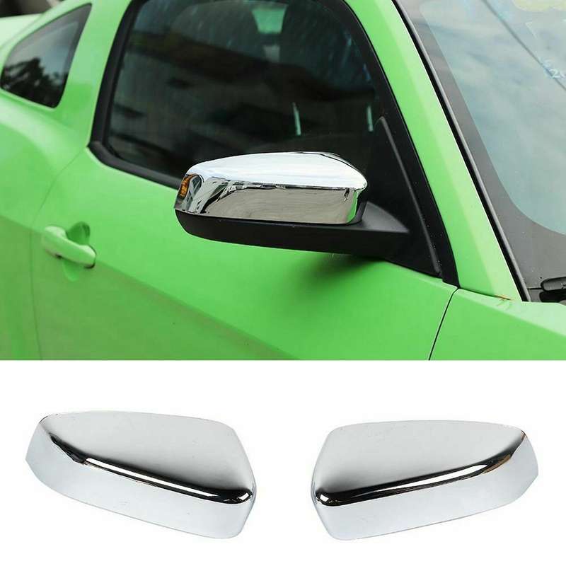 Side Door Mirror Covers Abs for Ford Mustang 2009-2013, Chrome
