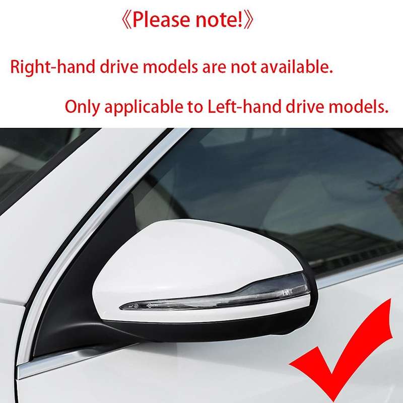 Bright Black Rear Mirror Shell Cover Caps for Mercedes Benz W176 B