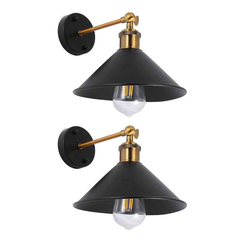 2x E27 Base Retro Attic Led Wall Lights Bathroom Iron Wall Lights