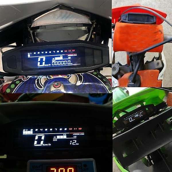 Motorcycle Full Lcd Digital Meter Rpm Speedometer Odometer Electric