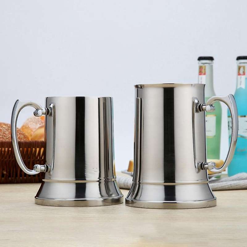 Tankard Stein Double Wall Beer Mugs with Handgrip Coffee Cup 560ml