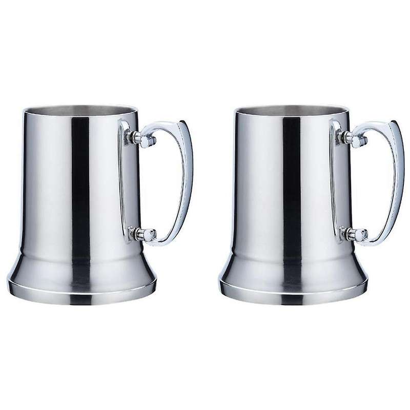 Tankard Stein Double Wall Beer Mugs with Handgrip Coffee Cup 560ml