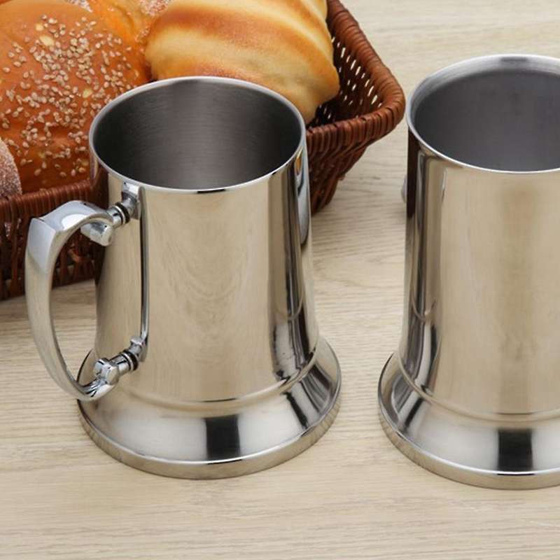 Tankard Stein Double Wall Beer Mugs with Handgrip Coffee Cup 560ml