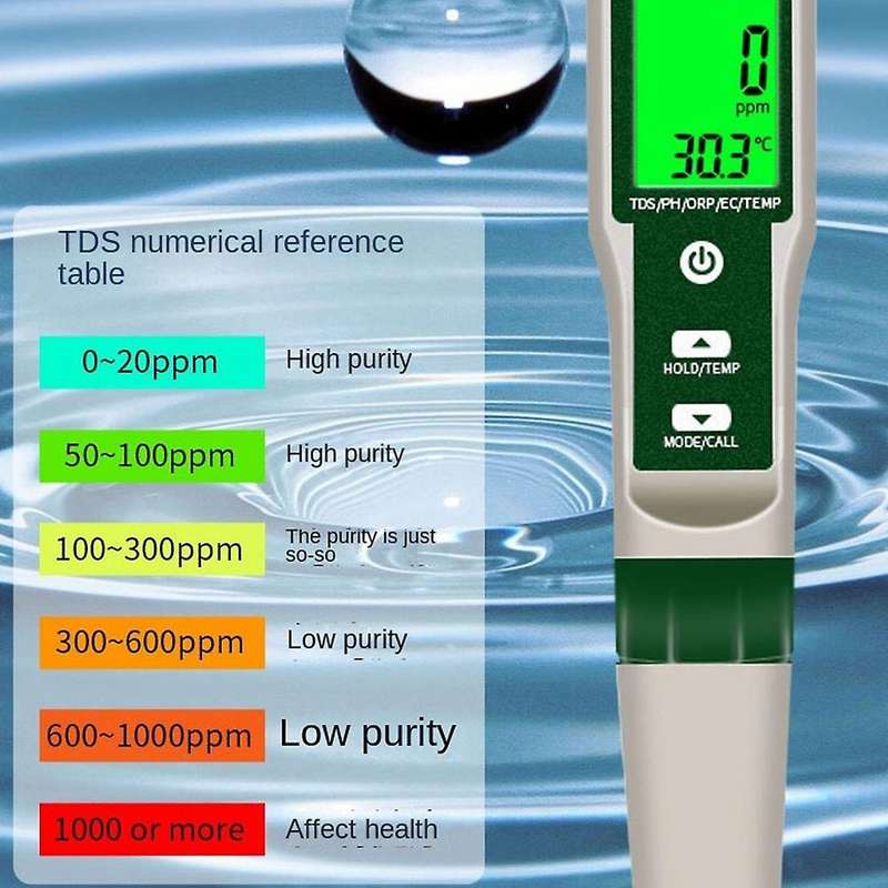 10in1 H2/temp/orp/ec/tds/salt/s.g/ph/ Resistivity/fertility Meter