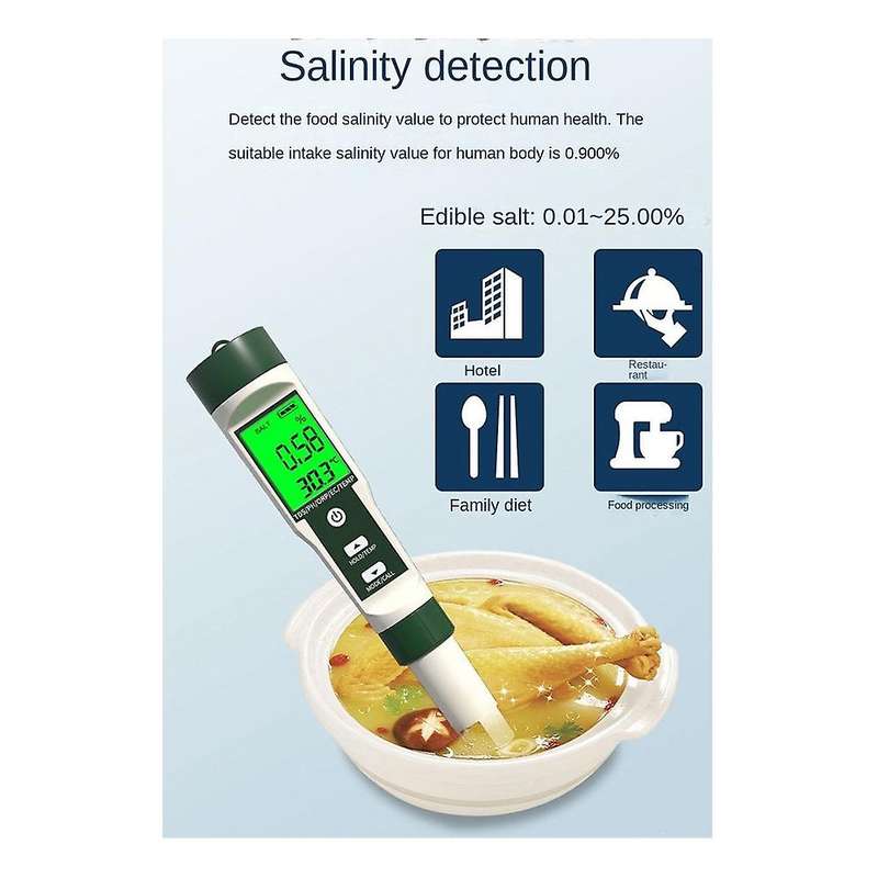 10in1 H2/temp/orp/ec/tds/salt/s.g/ph/ Resistivity/fertility Meter