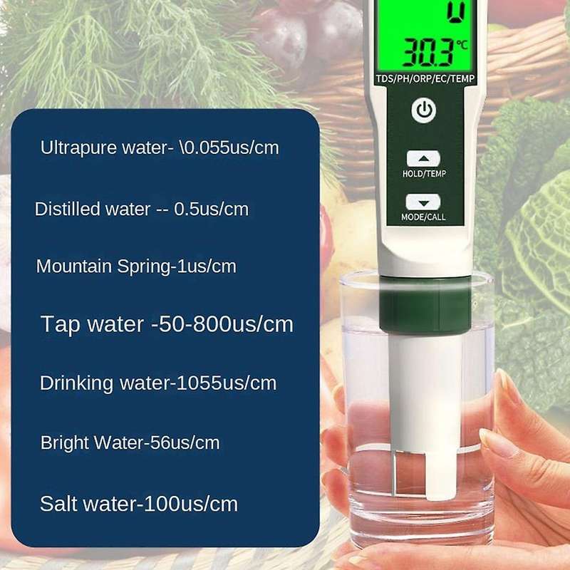 10in1 H2/temp/orp/ec/tds/salt/s.g/ph/ Resistivity/fertility Meter