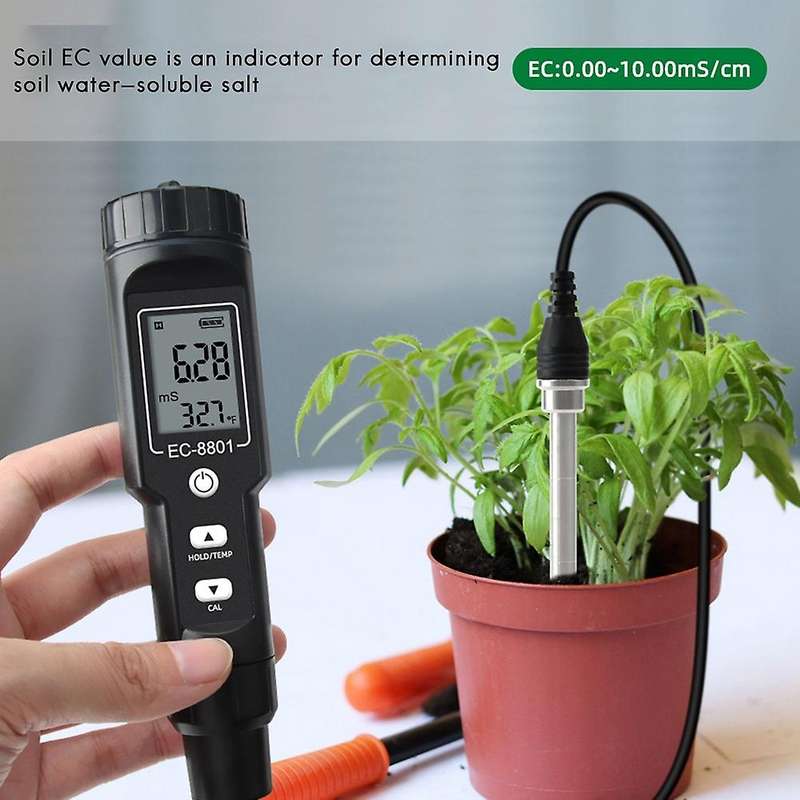 Soil Ec Tester Tools Potted Plants Gardening Agriculture No Backlight