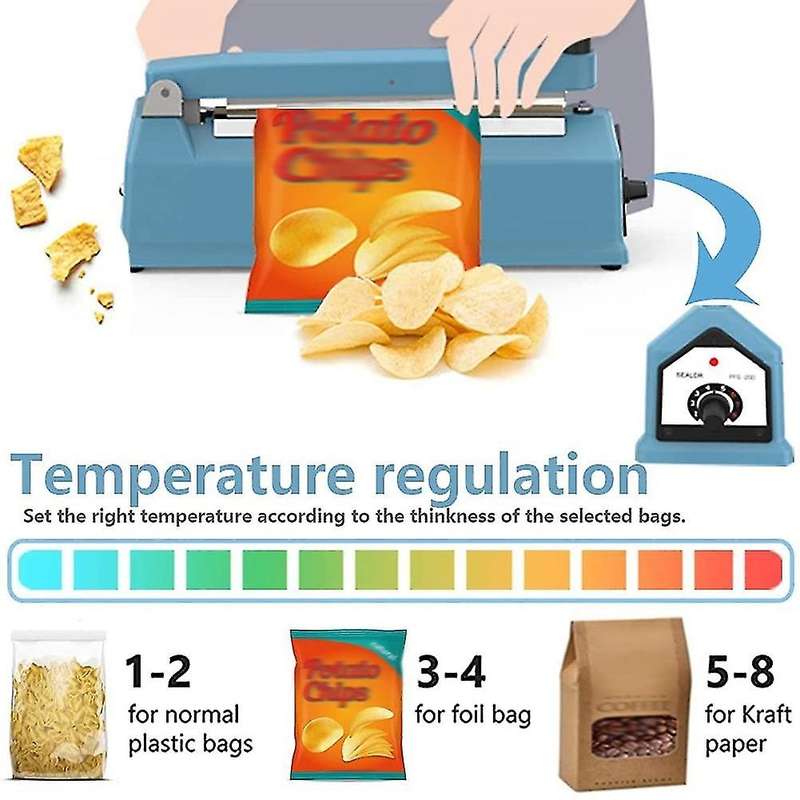 Heat Sealer 200mm Impulse Bag Sealer Sealing Machine,eu Plug