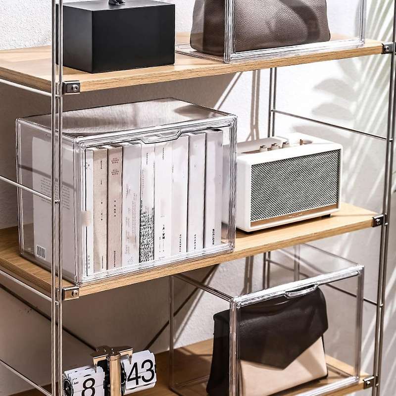 Transparent Desktop Book Organizer Plastic Bookshelf Display Case