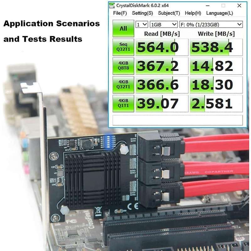 Pci-e Sata Expansion Card 6 Ports Pcie X4 to Sata 3.0 6gbps