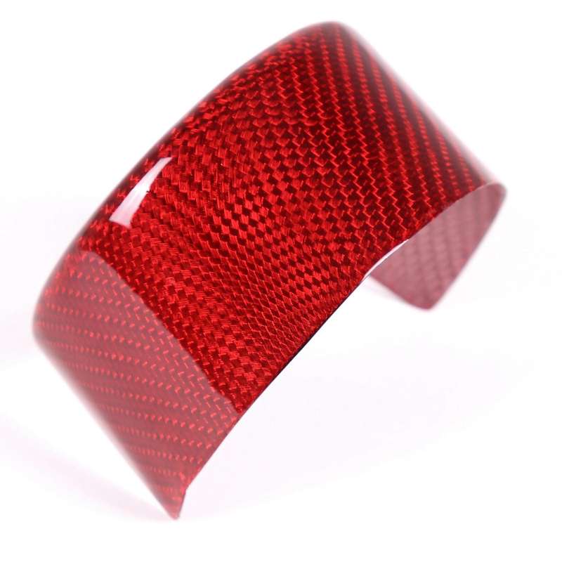 Car Real Carbon Fiber Grill Logo Emblems Outer Ring Cover