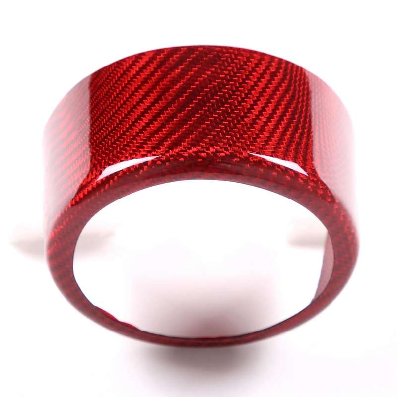 Car Real Carbon Fiber Grill Logo Emblems Outer Ring Cover