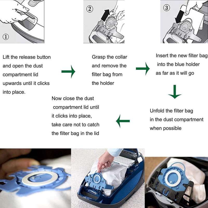 15pcs Vacuum Cleaner for Miele Gn Airclean 3d Efficiency Bags Part