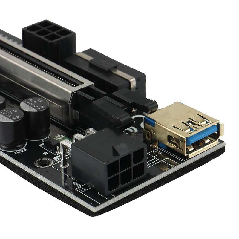 8x 16x Extender Pcie Riser Adapter Card Sata 6pin Power Black(5set)