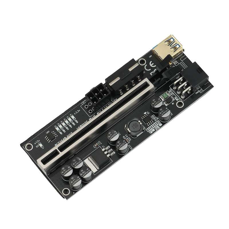 8x 16x Extender Pcie Riser Adapter Card Sata 6pin Power Black(5set)